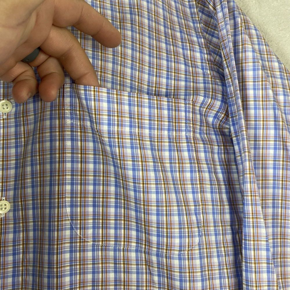 Peter Millar Crown Shirt Mens Small Long Sleeve Plaid Multicolor 100% Cotton - Picture 3 of 7
